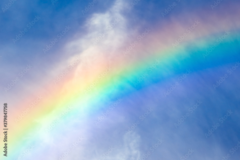 A Beautiful sky with rainbow on nature in air background