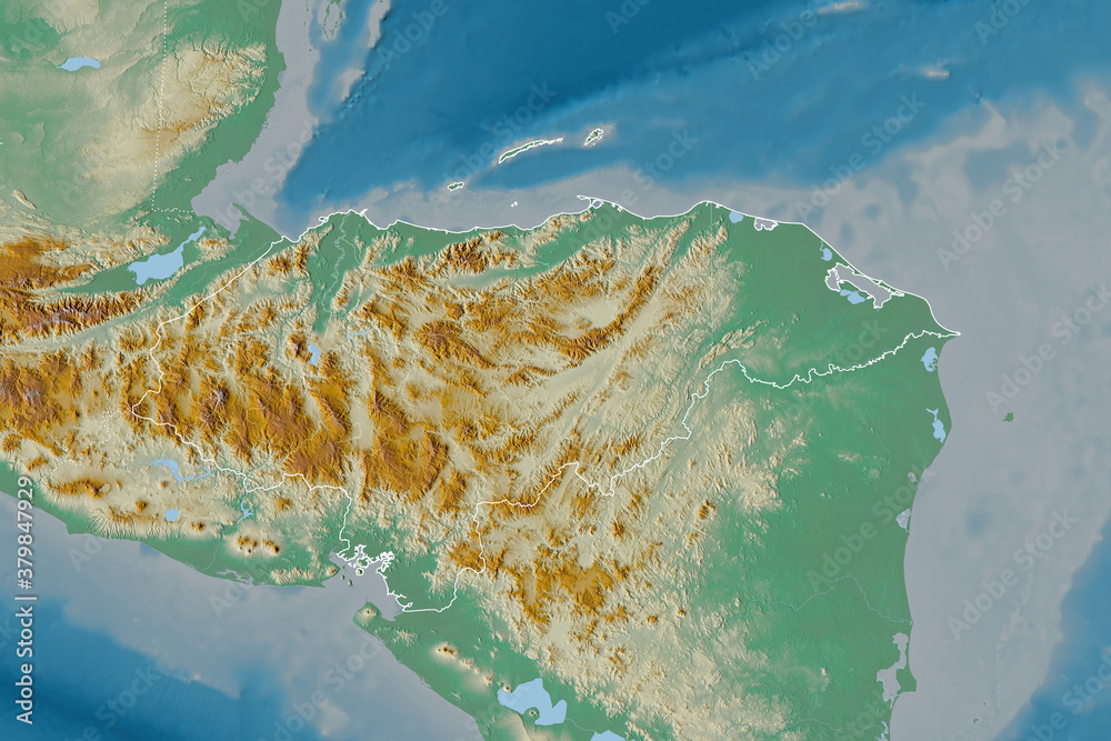 Honduras borders. Relief