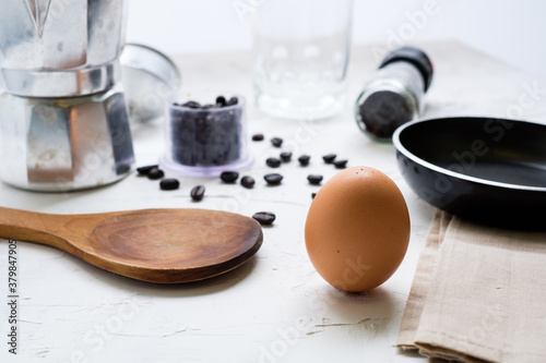Brake fast Table Equipment Cooking Egg Coffee Pan Spatula