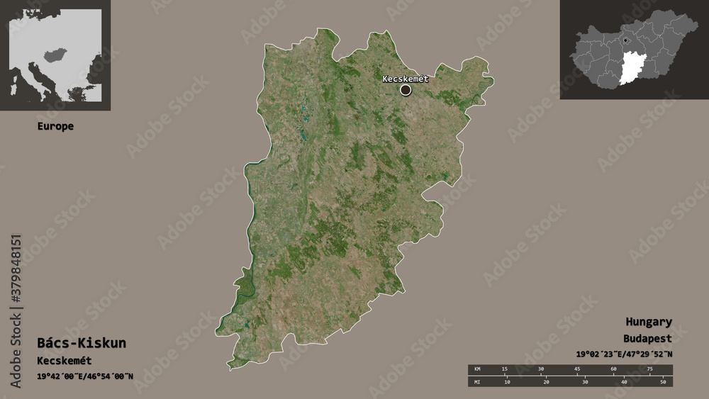 Bacs-Kiskun, county of Hungary,. Previews. Satellite