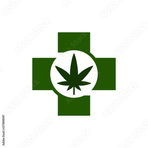 Cannabis for medical logo design concept. Very suitable in various business purposes, also for icon, symbol and many more.
