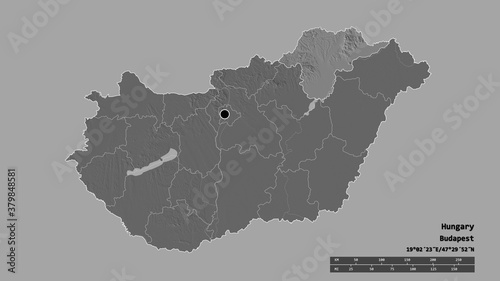 Location of Borsod-Abauj-Zemplen, county of Hungary,. Bilevel