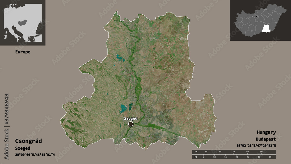 Csongrad, county of Hungary,. Previews. Satellite