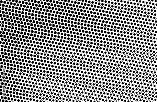 Black and white halftone. Abstract monochrome texture. Gradient background. Chaotic elements. Background for the site. Template for printing on t-shirts, business cards, posters, fabric