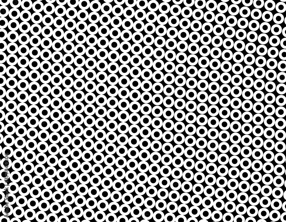 Black and white halftone. Abstract monochrome texture. Gradient background. Chaotic elements. Background for the site. Template for printing on t-shirts, business cards, posters, fabric
