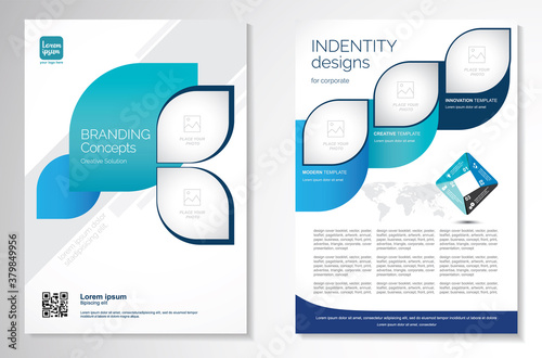 Template vector design for Brochure, AnnualReport, Magazine, Poster, Corporate Presentation, Portfolio, Flyer, infographic, layout modern size A4, Front and back, Easy to use and edit.