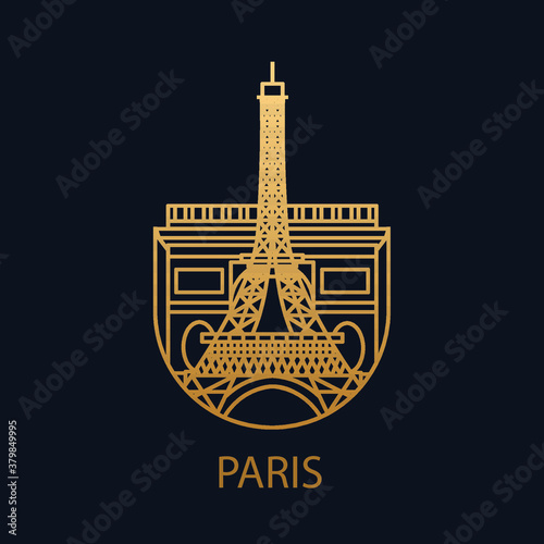 Vector Paris icon. The capital of France. Illustration of the European capital.