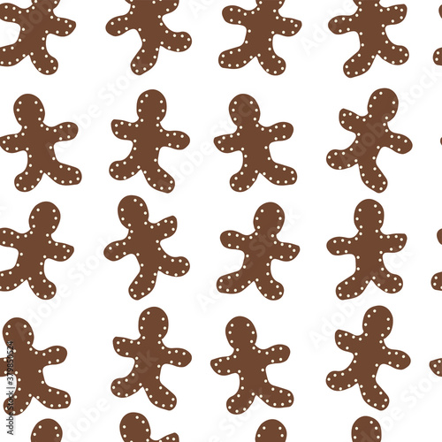 New Year seamless  pattern. Christmas seamless pattern, digital wrapping paper. Cookies gingerbread