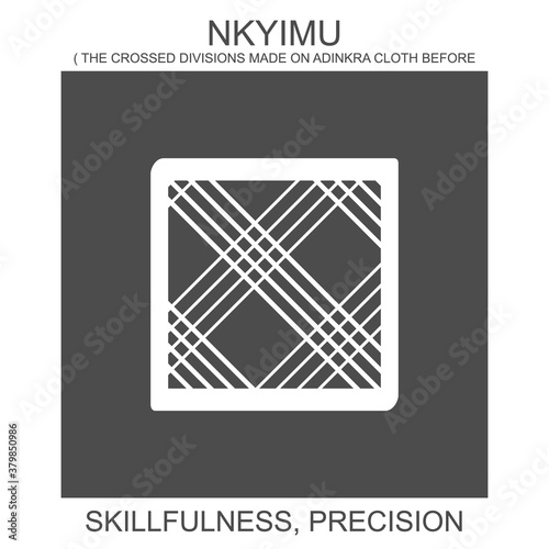vector icon with african adinkra symbol Nkyimu. Symbol of skillfulness and precision