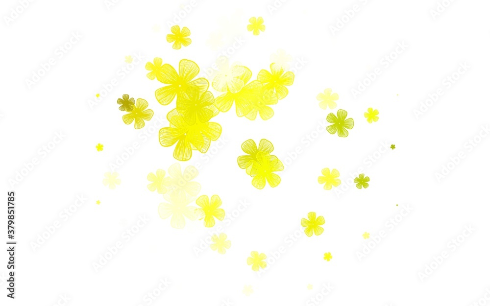 Light Green, Yellow vector abstract pattern with flowers.