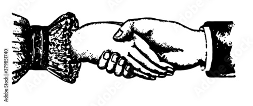 Handshake Vintage Engraved Illustration Hipster black and white