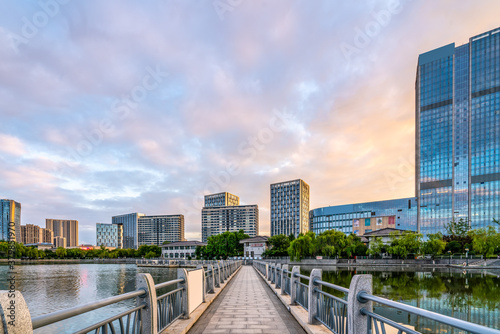 Jiangsu Yancheng Julong Lake Park City Architecture Landscape Skyline