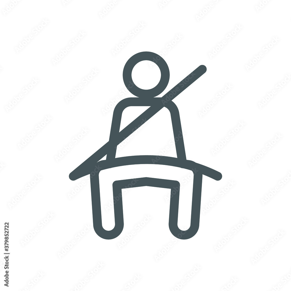 The seat belt icon. Safety belt, car symbol. Flat design. Stock - Vector illustration eps 10 The seat belt icon. Safety belt, car symbol. Flat design. Stock - Vector illustration eps 10