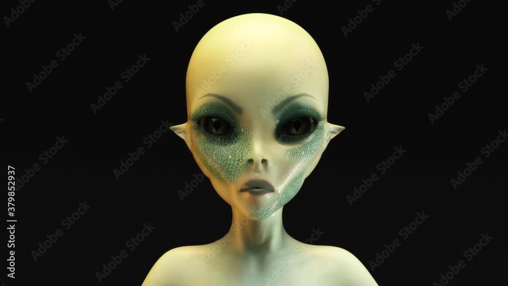 3D animation of a morphing alien face 3D animation of a morphing alien face