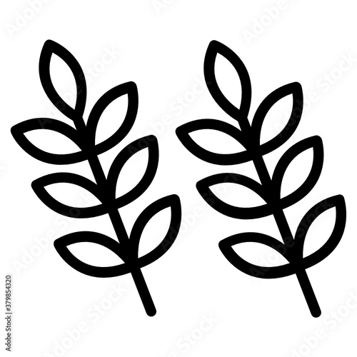 
Barley ears in flat icon denoting wheat
