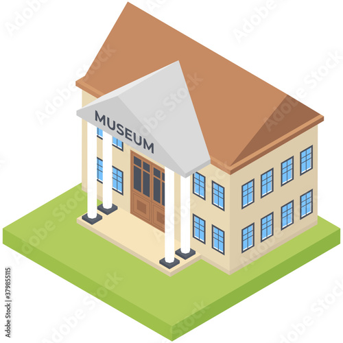 
Isometric icon of city museum 
