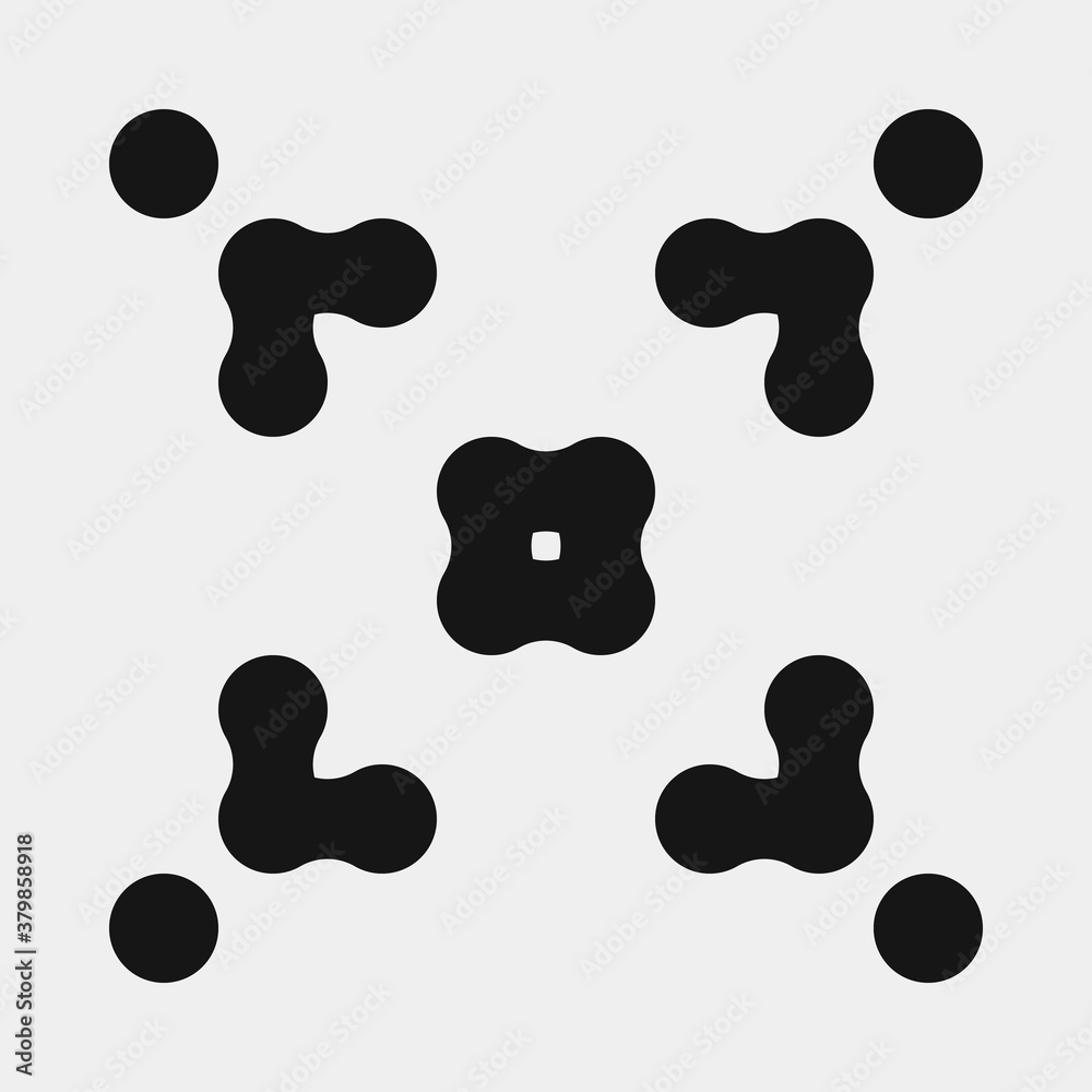 Fototapeta premium Abstract Cross Pattern Dots Logo generative computational art illustration