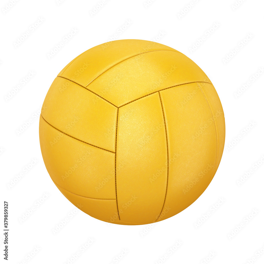 Fototapeta premium Yellow volleyball isolated on a white background, 3D render