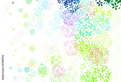 Light Multicolor vector doodle template with leaves.
