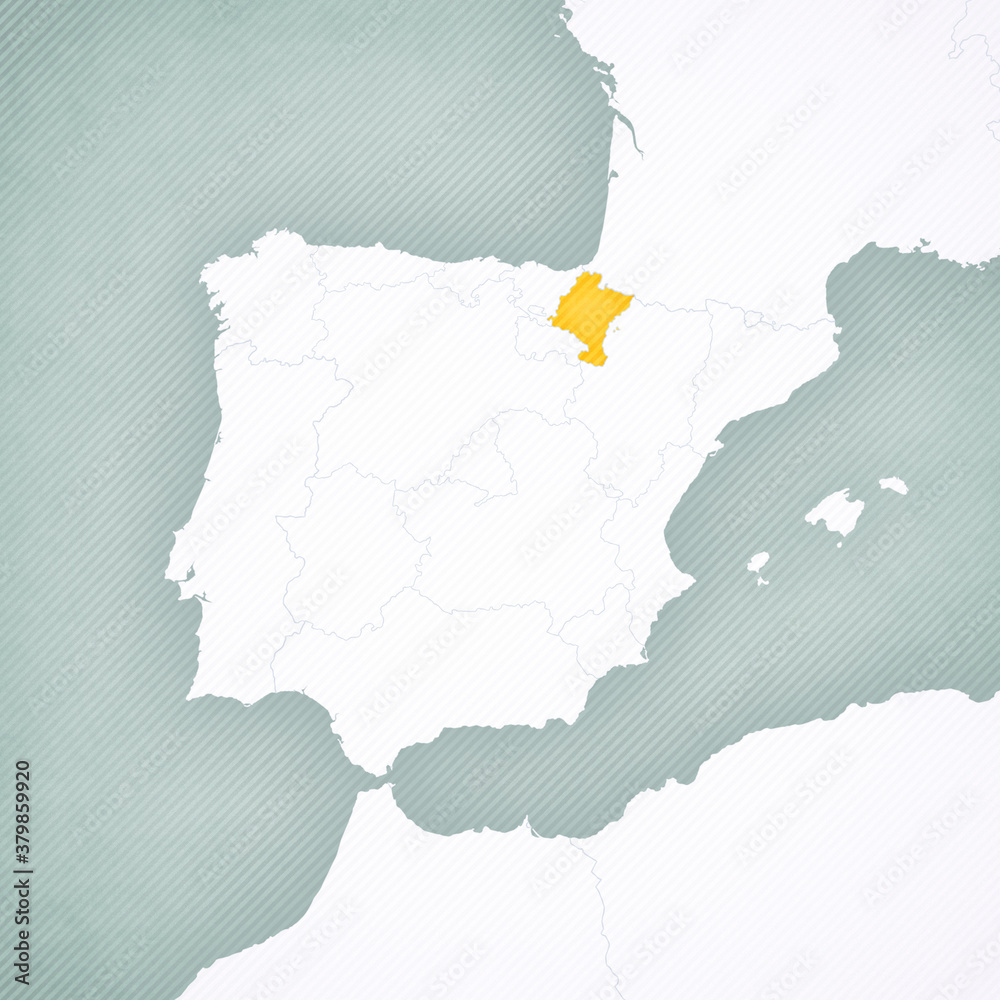Map of Iberian Peninsula - Navarre