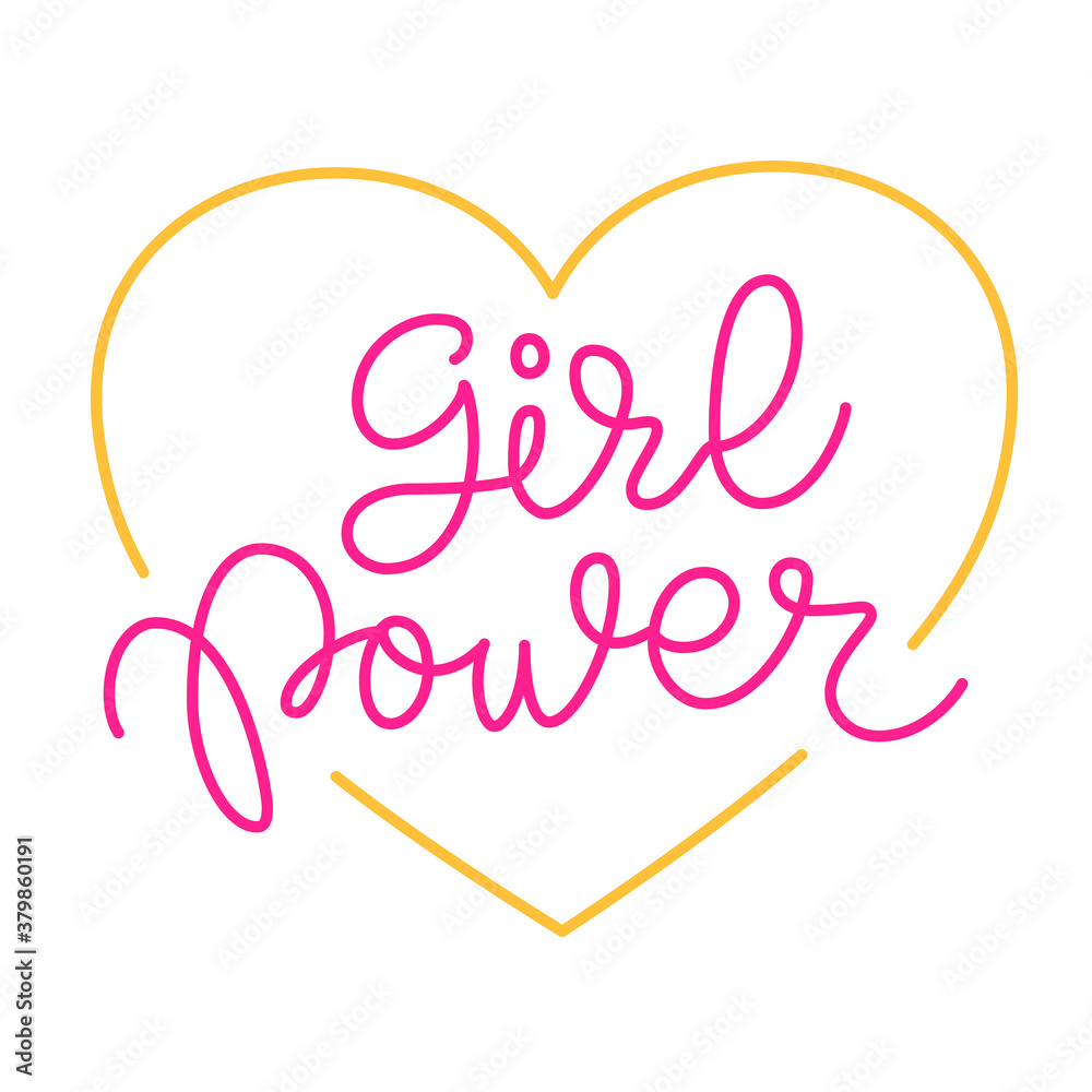 girl power classic heart sign