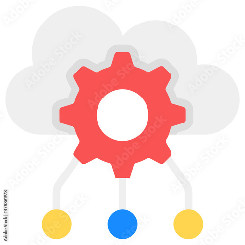  Cloud network configuration icon in trendy design 