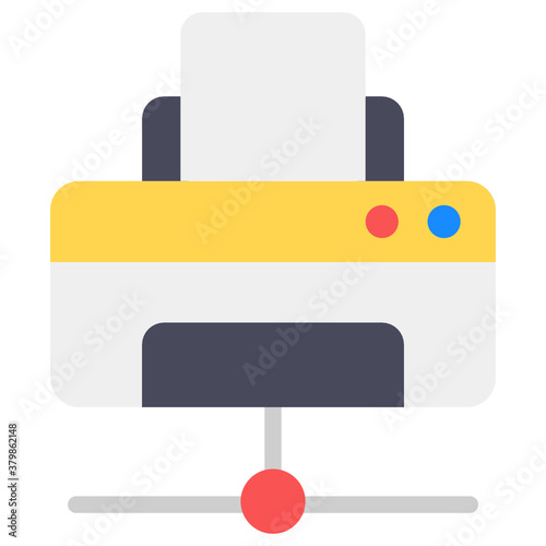  A network printer flat design icon 