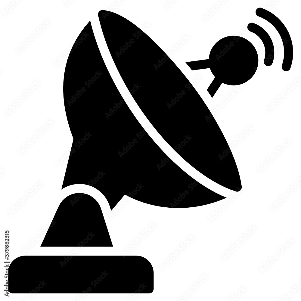 An editable vector style of parabolic dish, broadcasting satellite
An editable vector style of parabolic dish, broadcasting satellite