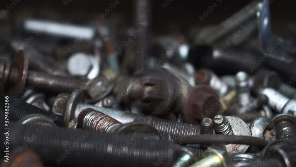 Bolts, nuts on the floor