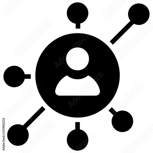 
A man with connected nodes showcasing personal network icon
