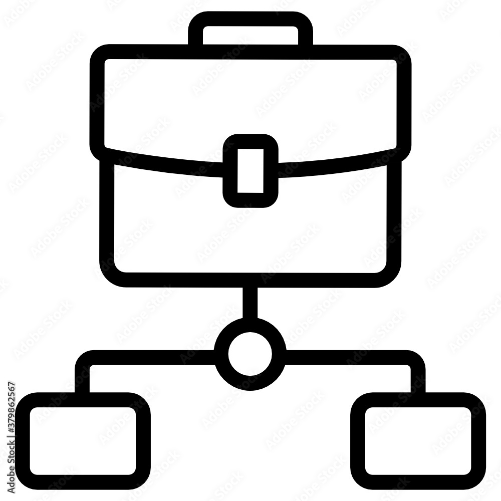 Briefcase with network showcasing job networking icon
Briefcase with network showcasing job networking icon