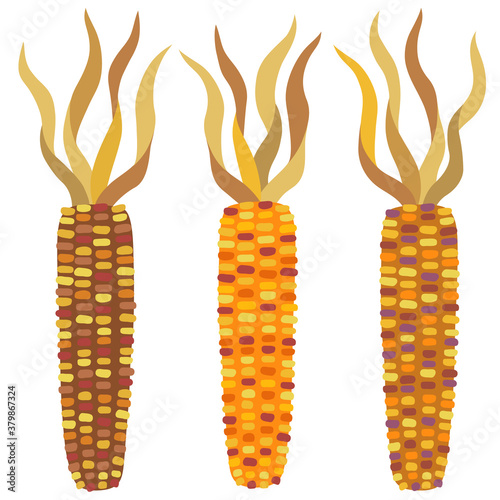 カラフルなコーンのイラスト