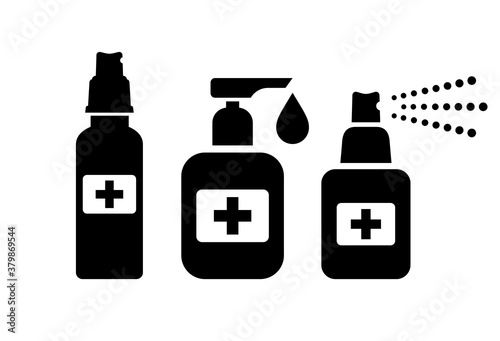 Hand sanitizer bottle vector icon