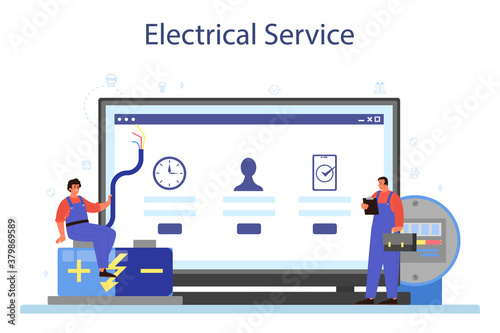 Electricity works service online service or platform. Professional