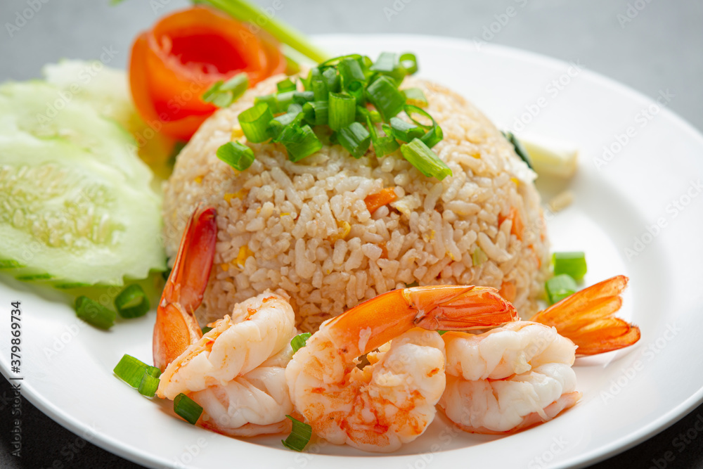 American Shrimp Fried Rice served with Chili Fish Sauce Thai Food. American Shrimp Fried Rice served with Chili Fish Sauce Thai Food.