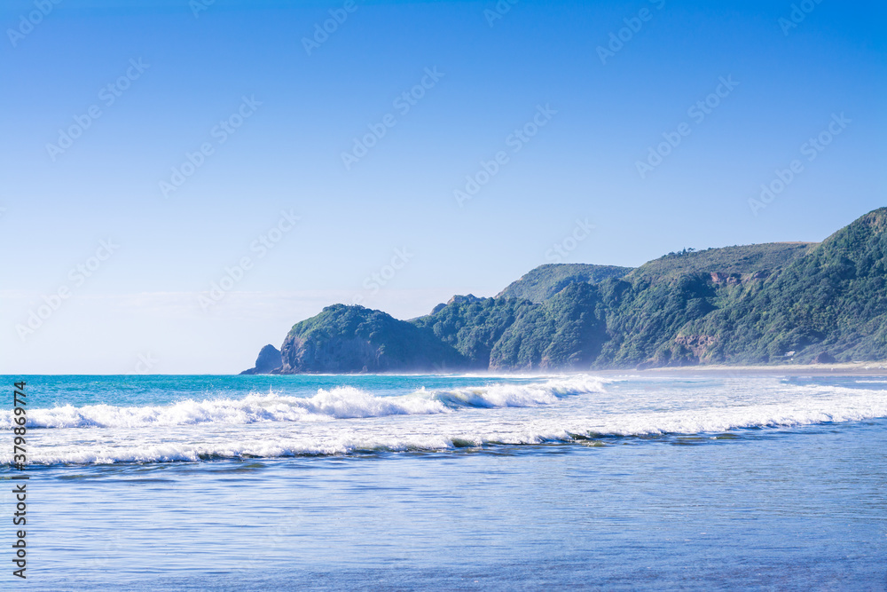 Summer afternoon at Piha Beach, New Zealand Summer afternoon at Piha Beach, New Zealand