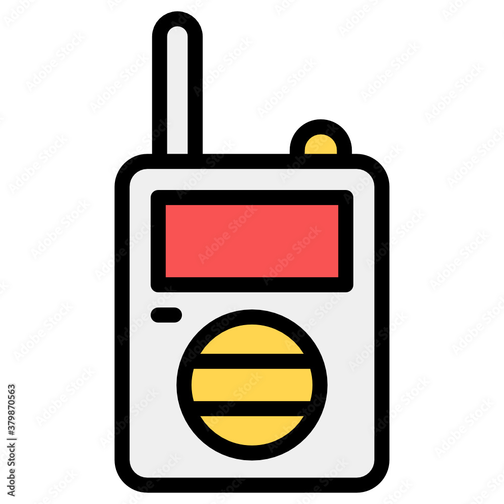 A vintage mobile having button, walkie talkie icon in flat design vector de  Stock | Adobe Stock