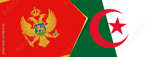 Montenegro and Algeria flags  two vector flags.