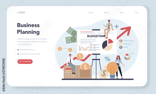 Economist concept. Budgeting web banner or landing page.