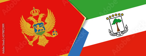 Montenegro and Equatorial Guinea flags, two vector flags.