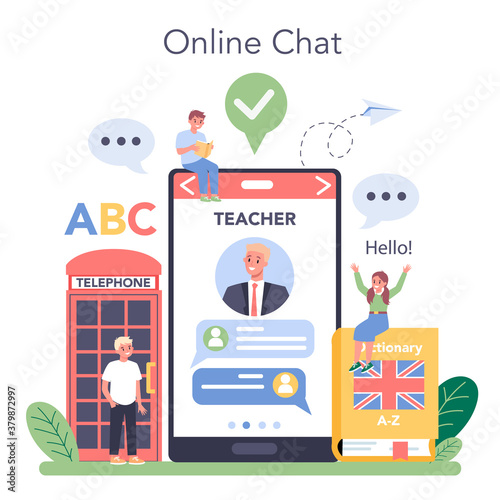 English class online service or platform. Study foreign languages