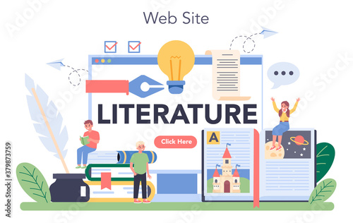 Literature school subject online service or platform. Study ancient