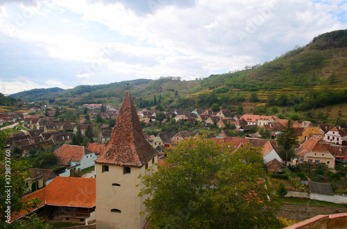 View from the fortified Church in Biertan, Romania, Europe