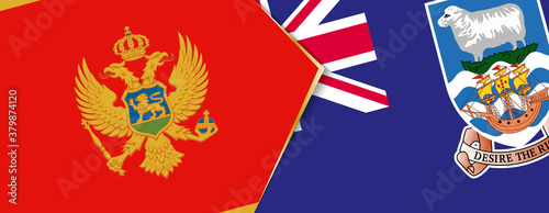 Montenegro and Falkland Islands flags  two vector flags.
