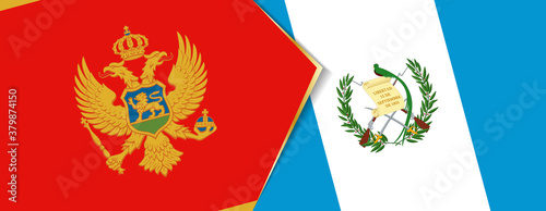 Montenegro and Guatemala flags, two vector flags.