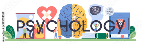 Psychology typographic header. Mental and emotional health