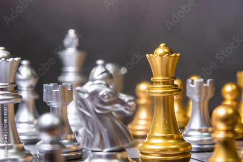 Chess game competition business concept , Business competition concept Fighting and confronting problems.