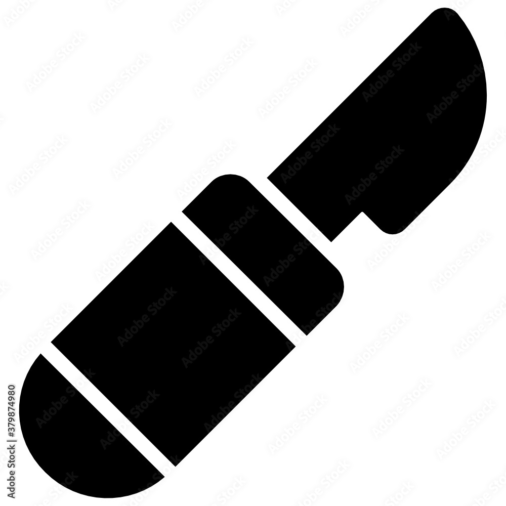 A surgical knife, cutter icon in flat vector design
A surgical knife, cutter icon in flat vector design