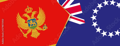 Montenegro and Cook Islands flags, two vector flags.