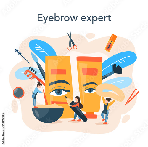 Eyebrow master and designer concept. Master making perfect